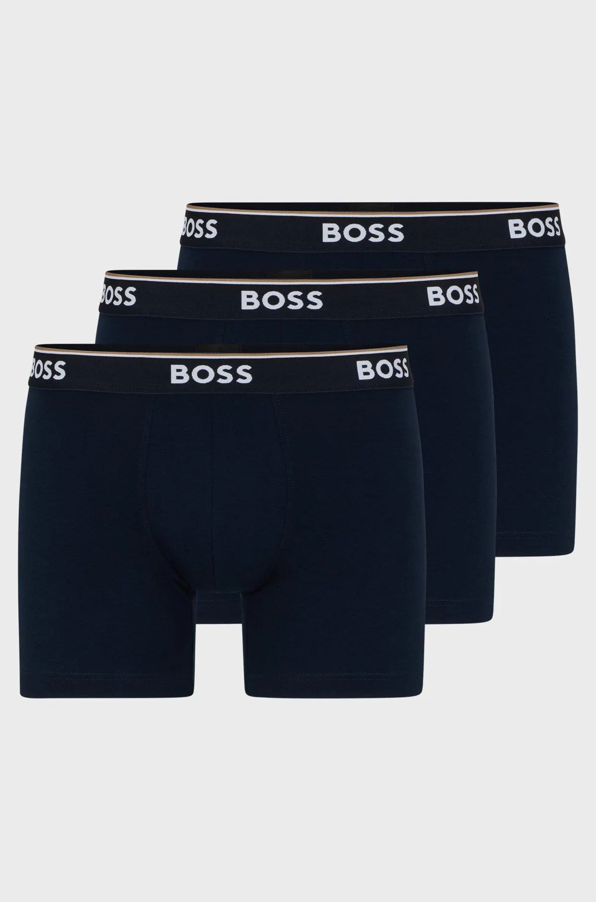 Three-pack of stretch-cotton boxer briefs with logos