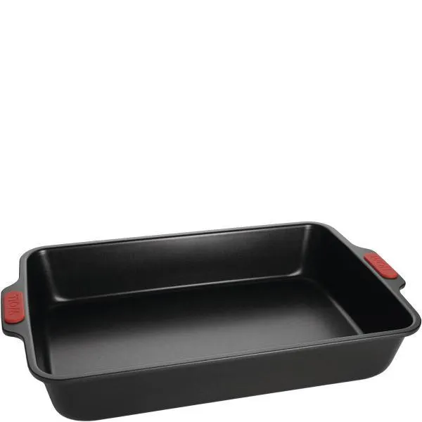 Bake It langpanne 38 x 25 cm svart/rød