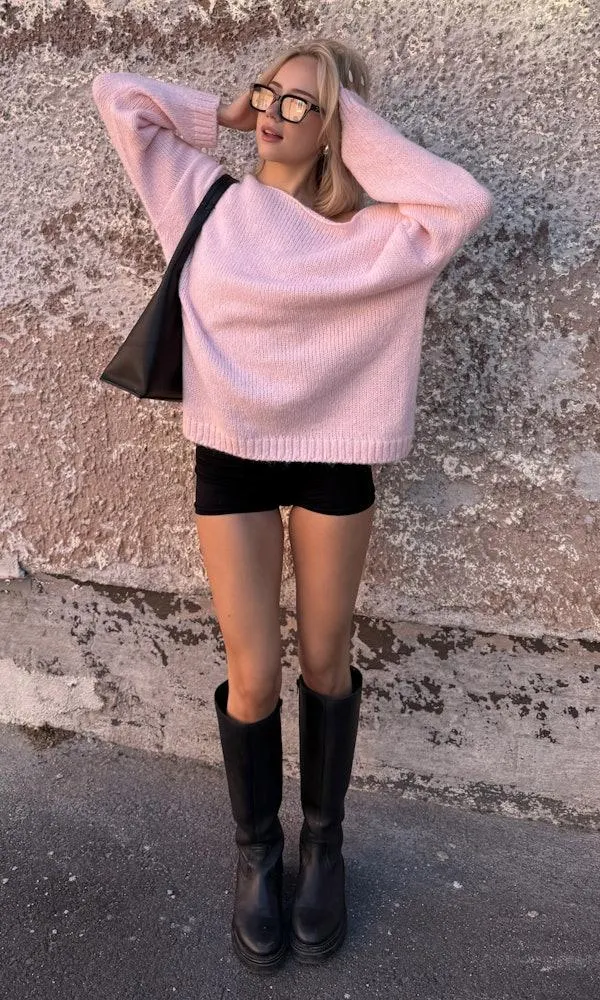 Off-Shoulder strikkegenser