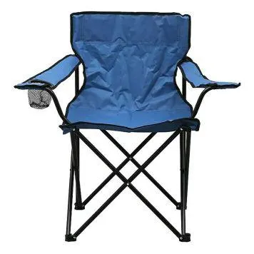 CAMPINGSTOL MED KOPPHOLDER BLÅ
