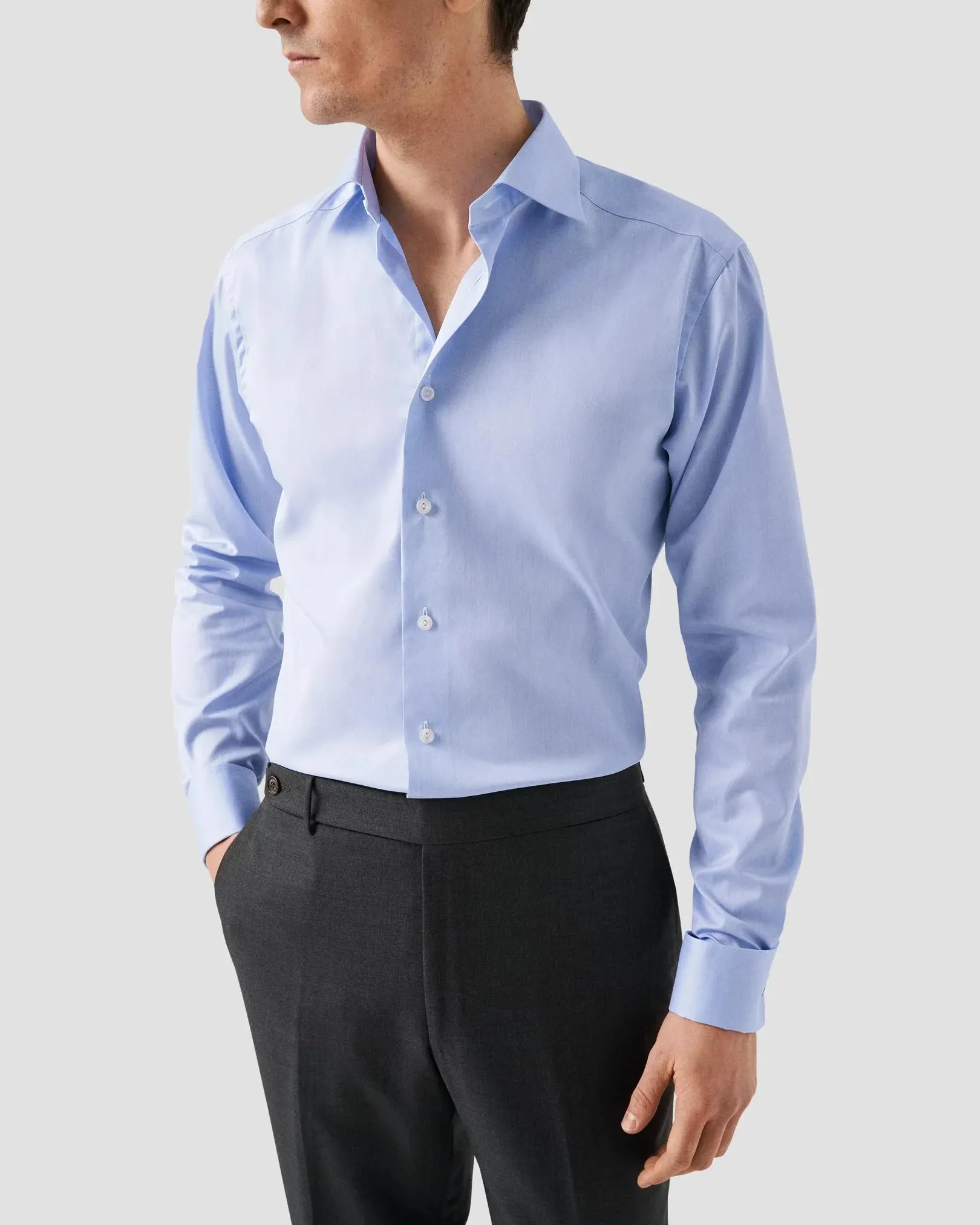 Light Blue Signature Twill Shirt – French Cuffs