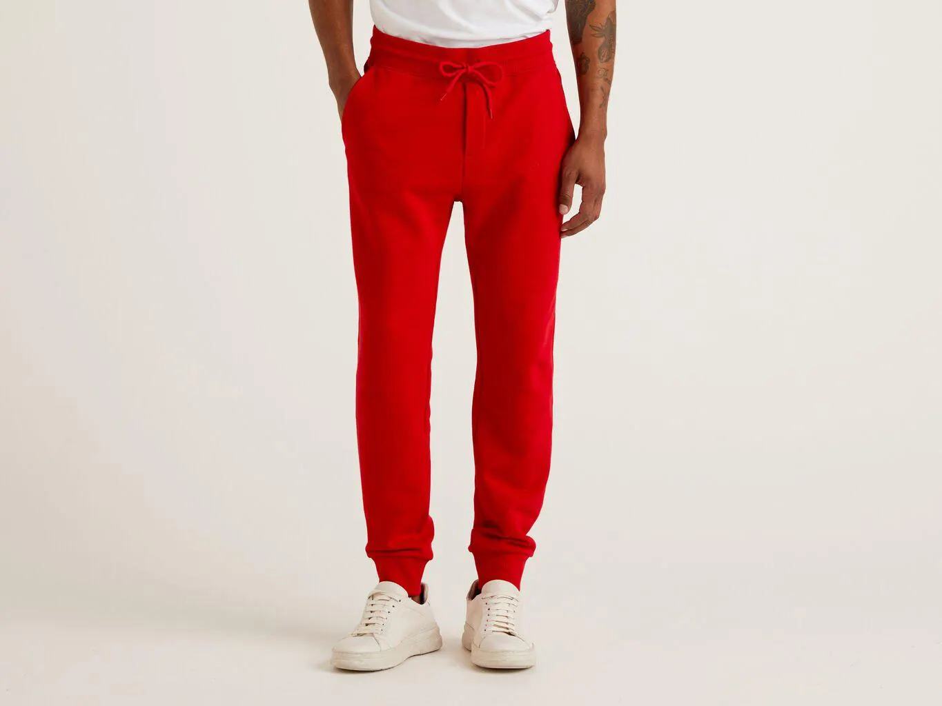 Benetton 100% Bomull Joggebukser Herre Rød | Norge-2860435