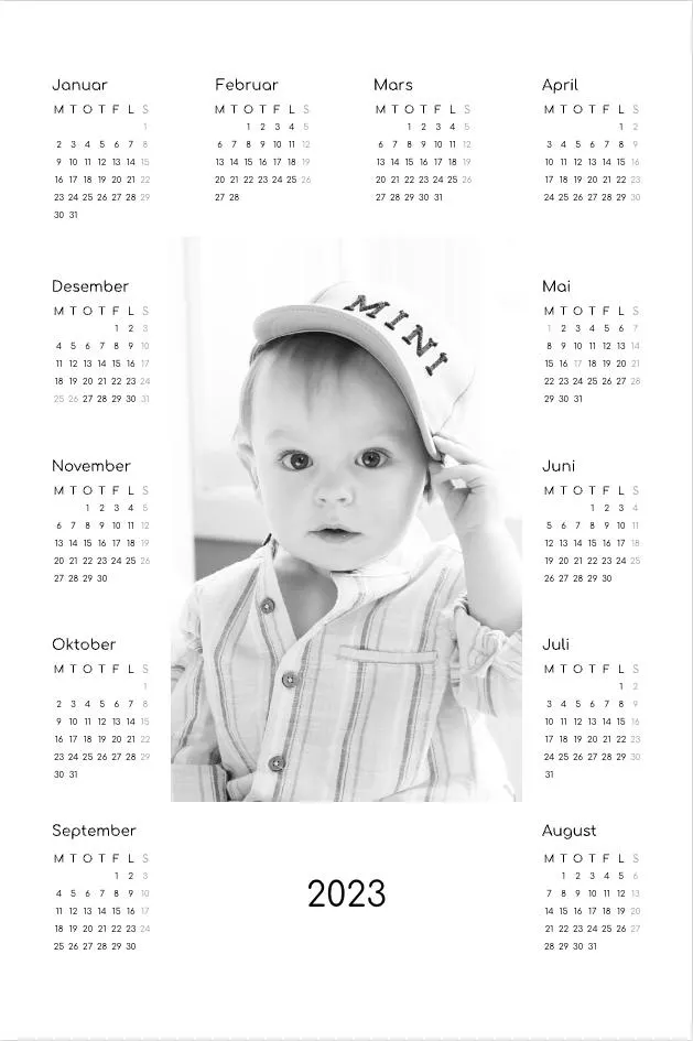 Plakatkalender | Liten (A4) | Foto