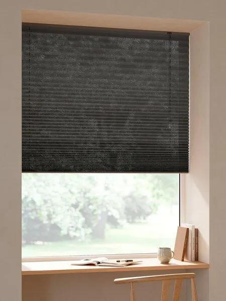 Plisségardin SALTHOLM 130x130cm svart