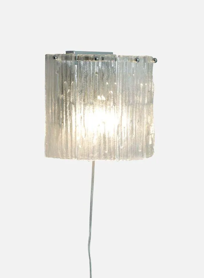 Abelone vegglampe - klar/sølv