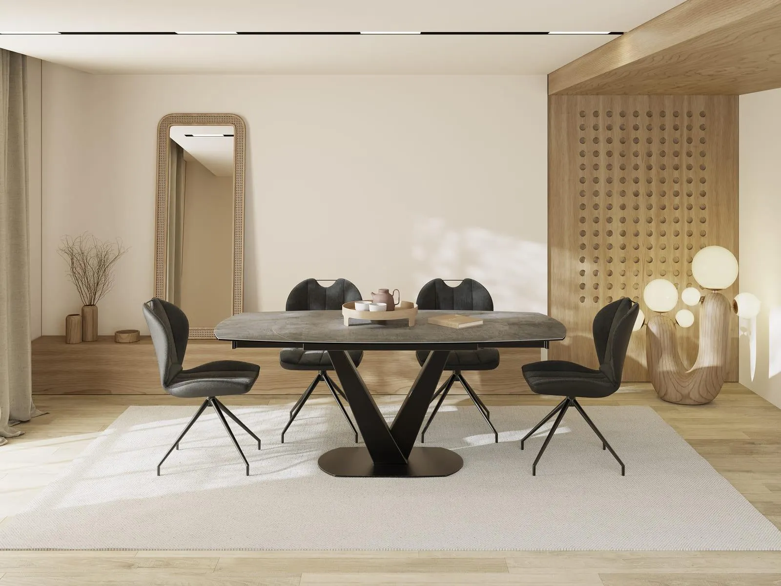 Bellagio spisebord med uttrekk