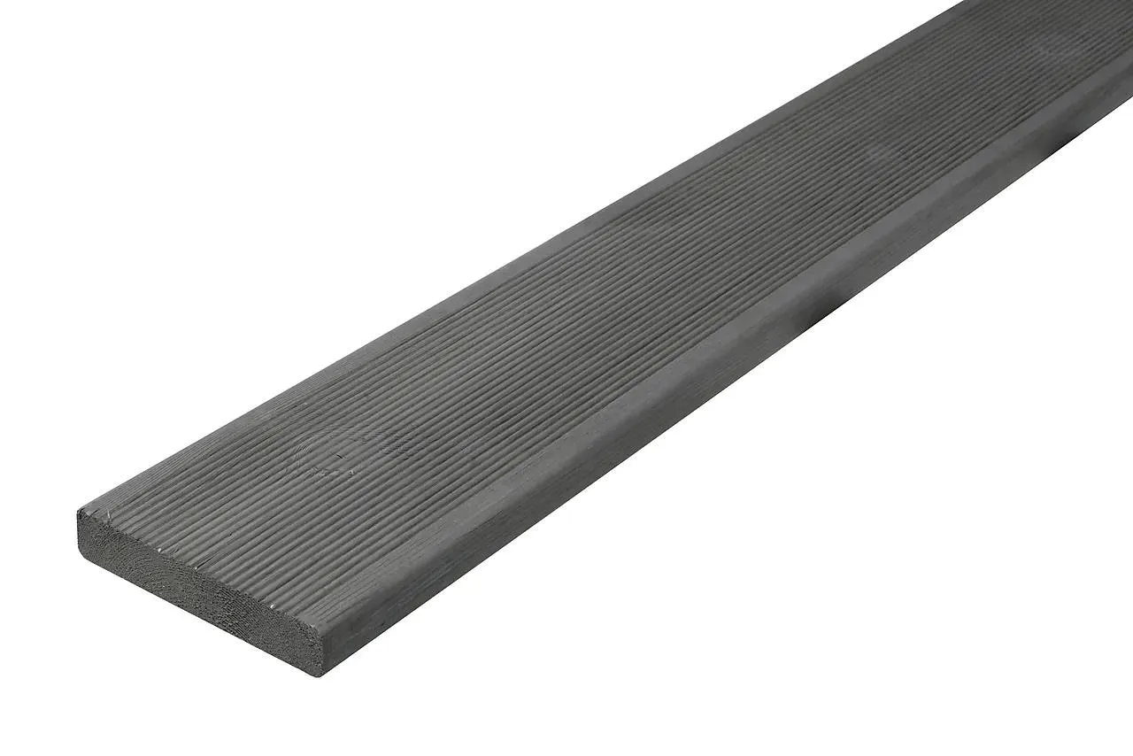 Terrassebord royalimpregnert grå furu Uno rillet 28x145 mm
