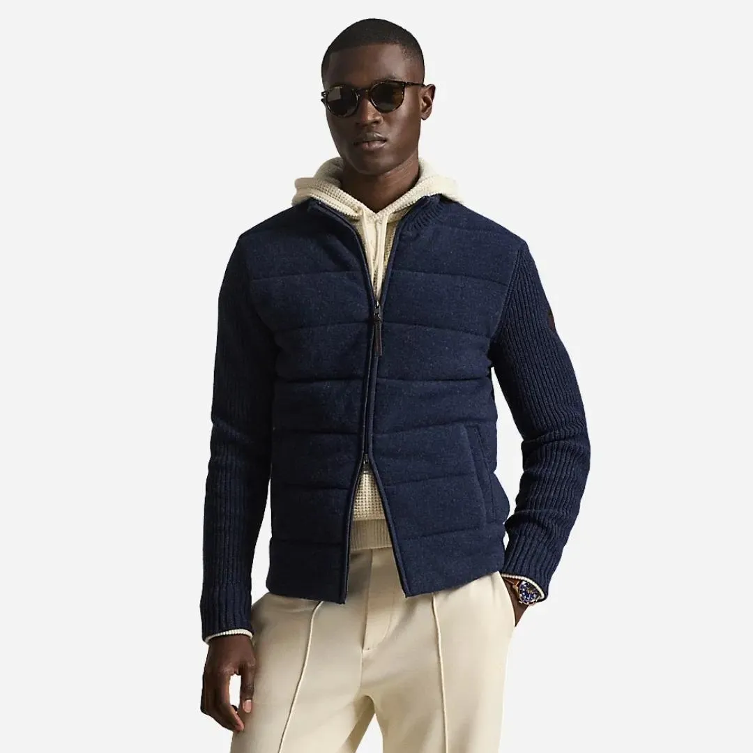 Wool-cashmere Full-zip Sweater - Indigo