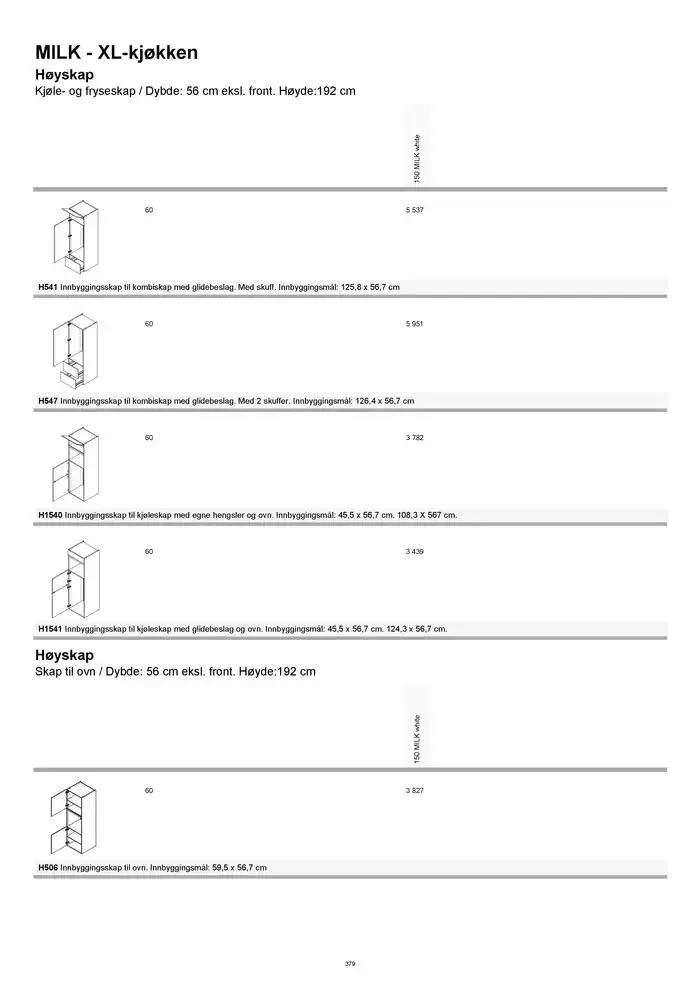 kvik kjøkken Prisliste. fra 1. januar til 31. desember 2025 - kundeavisside 379