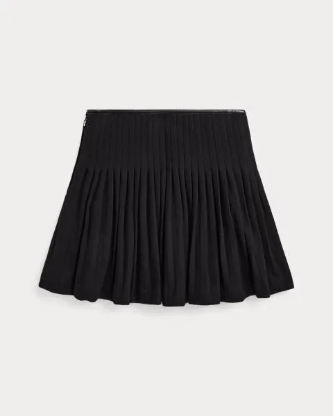 Pleated Flannel Skirt