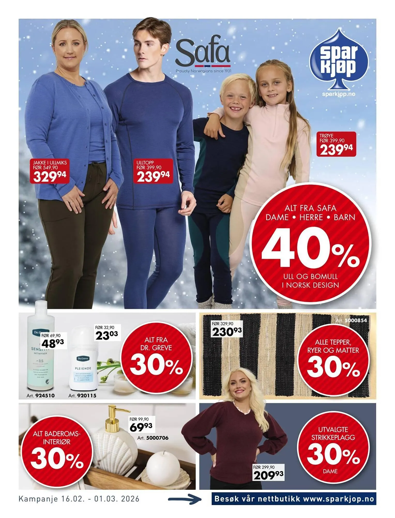Sparkjøp kundeavis fra 16. februar til 2. mars 2026 - kundeavisside 1