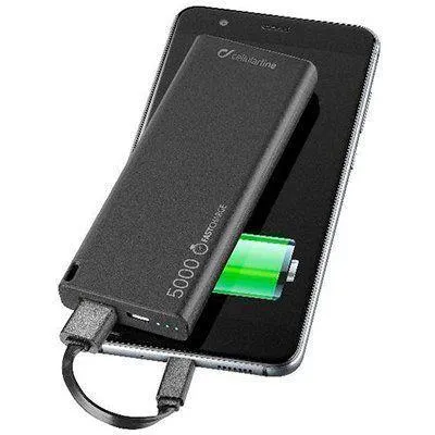 CL Nødlader USB 5000 mAh Slim, Sort