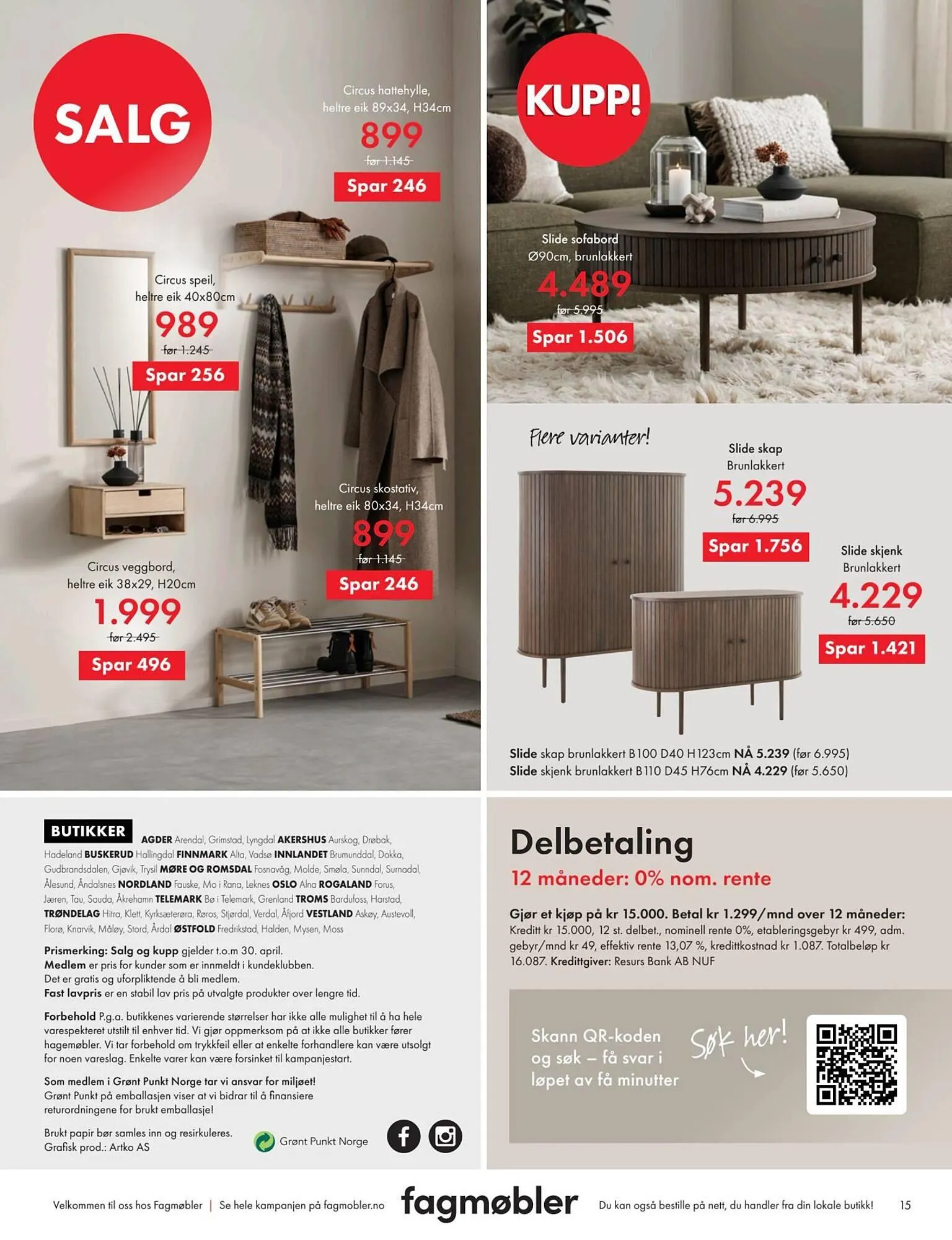 Fagmøbler kundeavis fra 1. april til 1. mai 2026 - kundeavisside 15