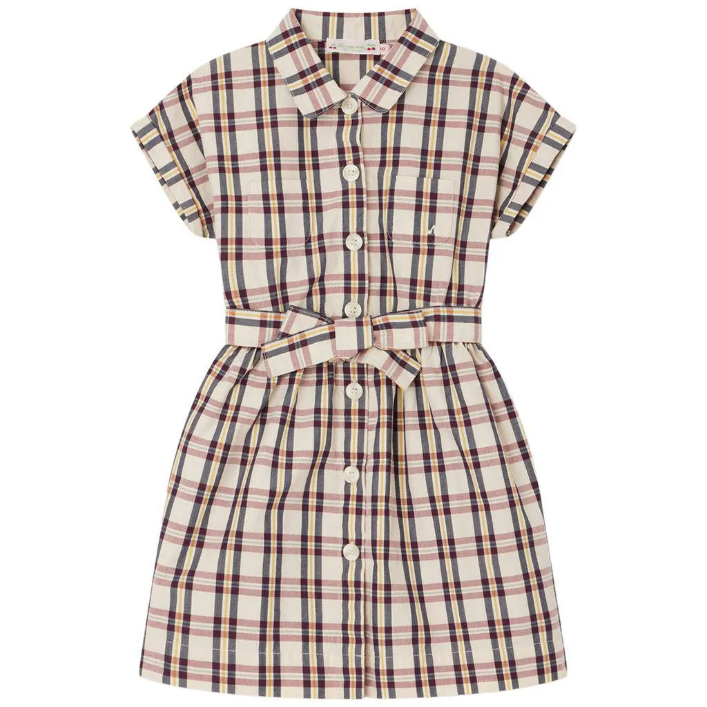 Gisele Rutete Skjortekjole Vinrød