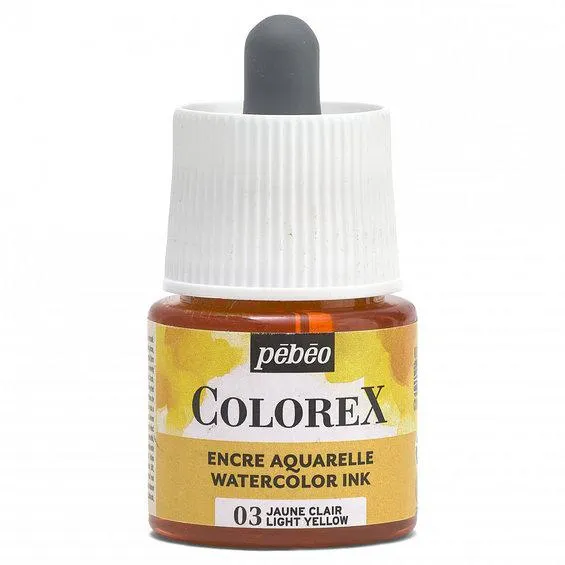 Colorex Watercolor Ink 45 ml Light Yellow – boks med akvarellblekk og pipette