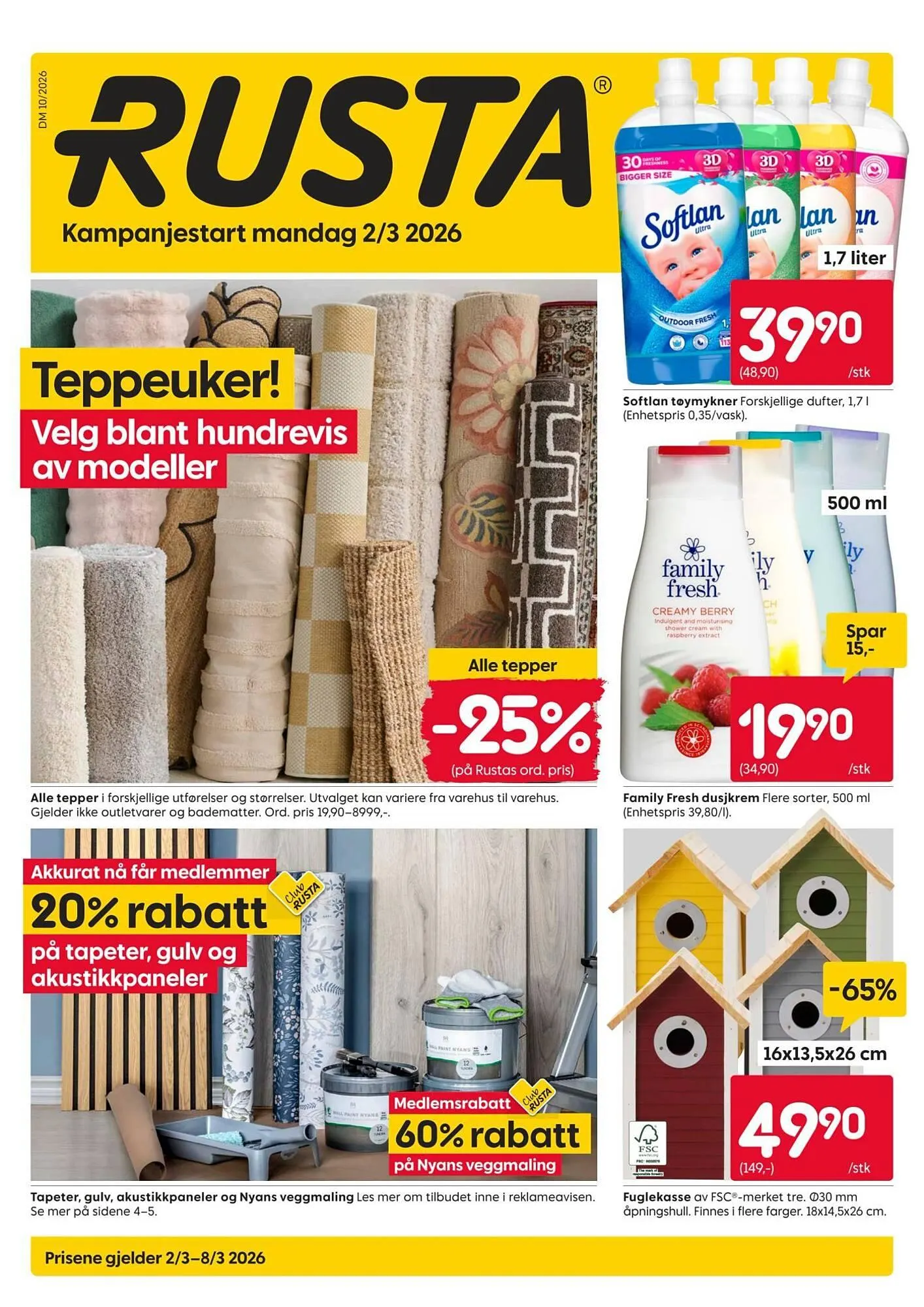 Rusta kundeavis fra 2. mars til 8. mars 2026 - kundeavisside 1