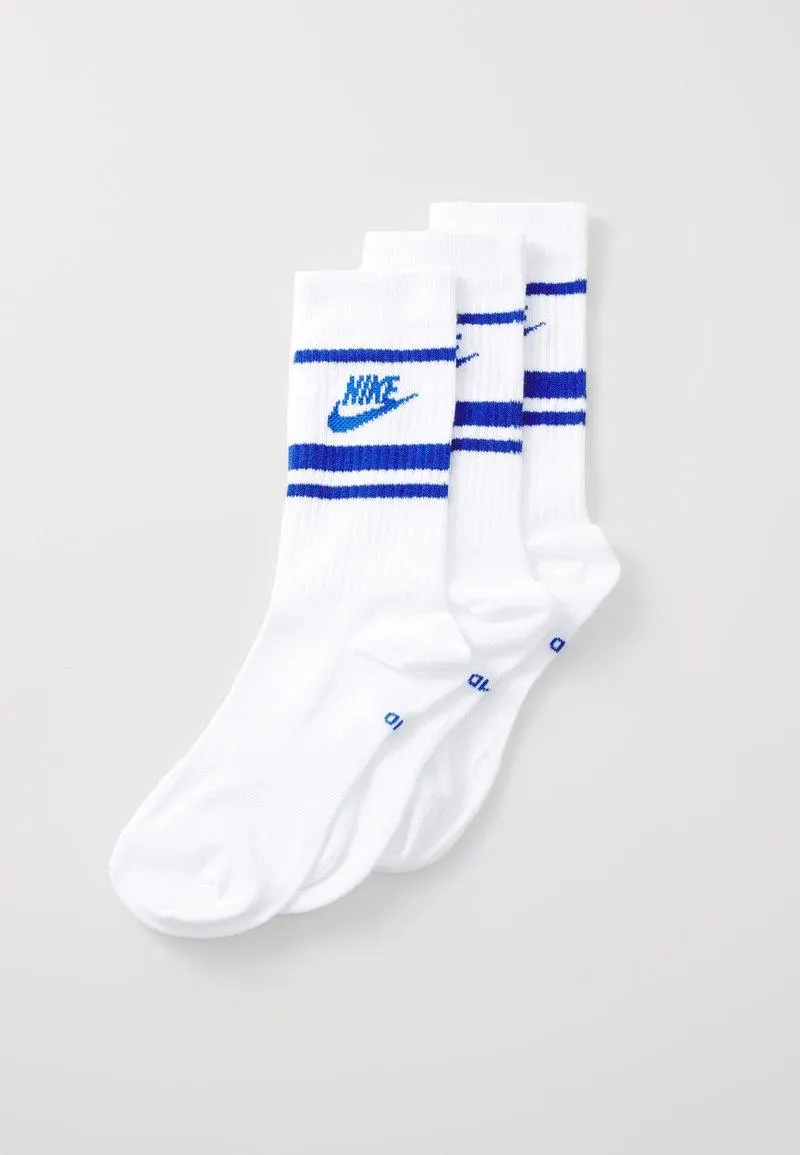 EVERYDAY ESSENTIAL CREW STRIPES UNISEX 3 PACK - Sokker - white/game royal
