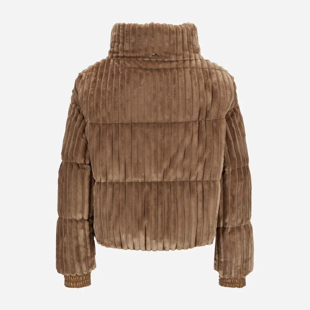 New Velvet Bomber Jacket - Camel