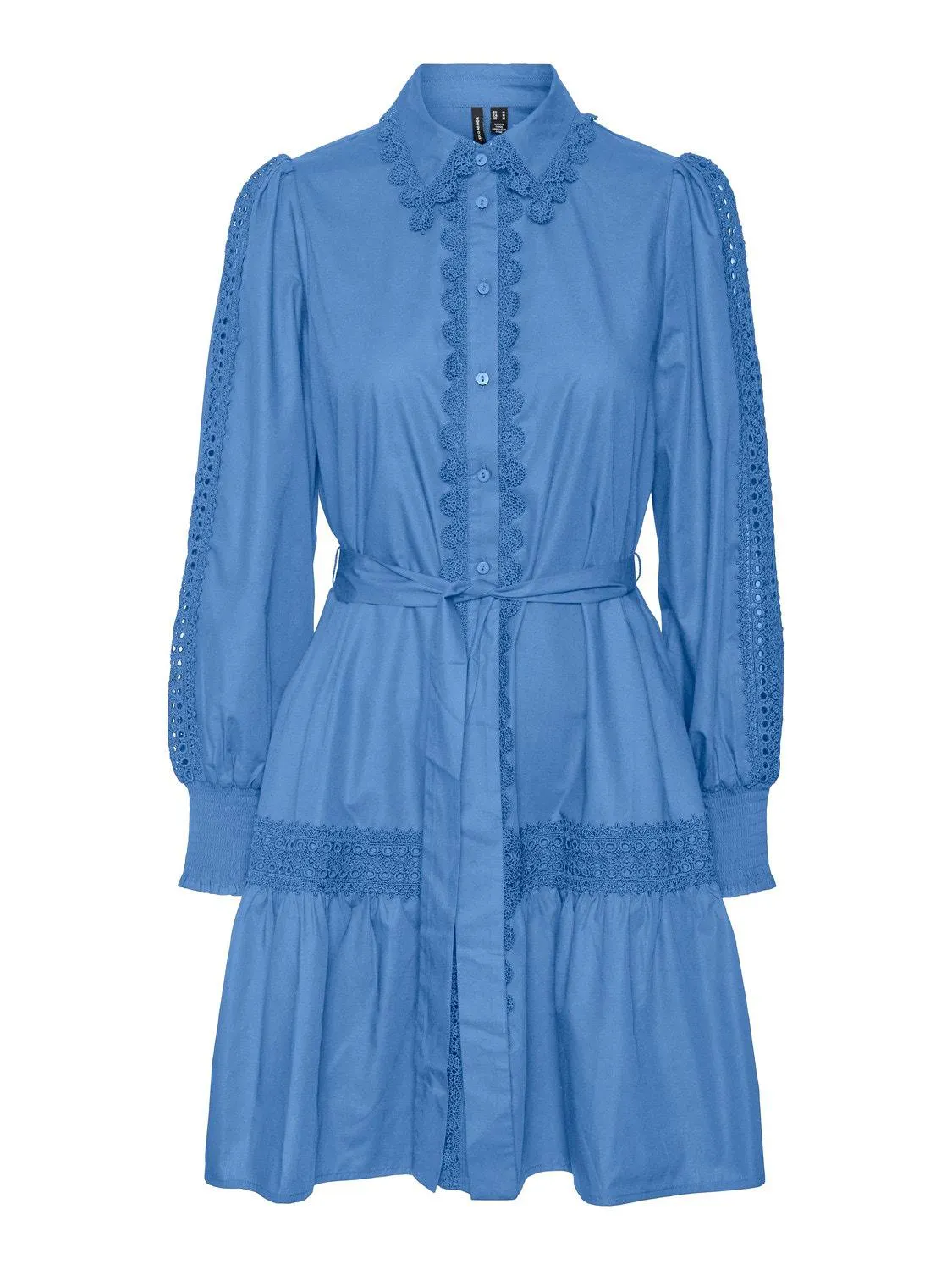 Regular Fit Skjortekrage Smock-mansjetter Kort kjole