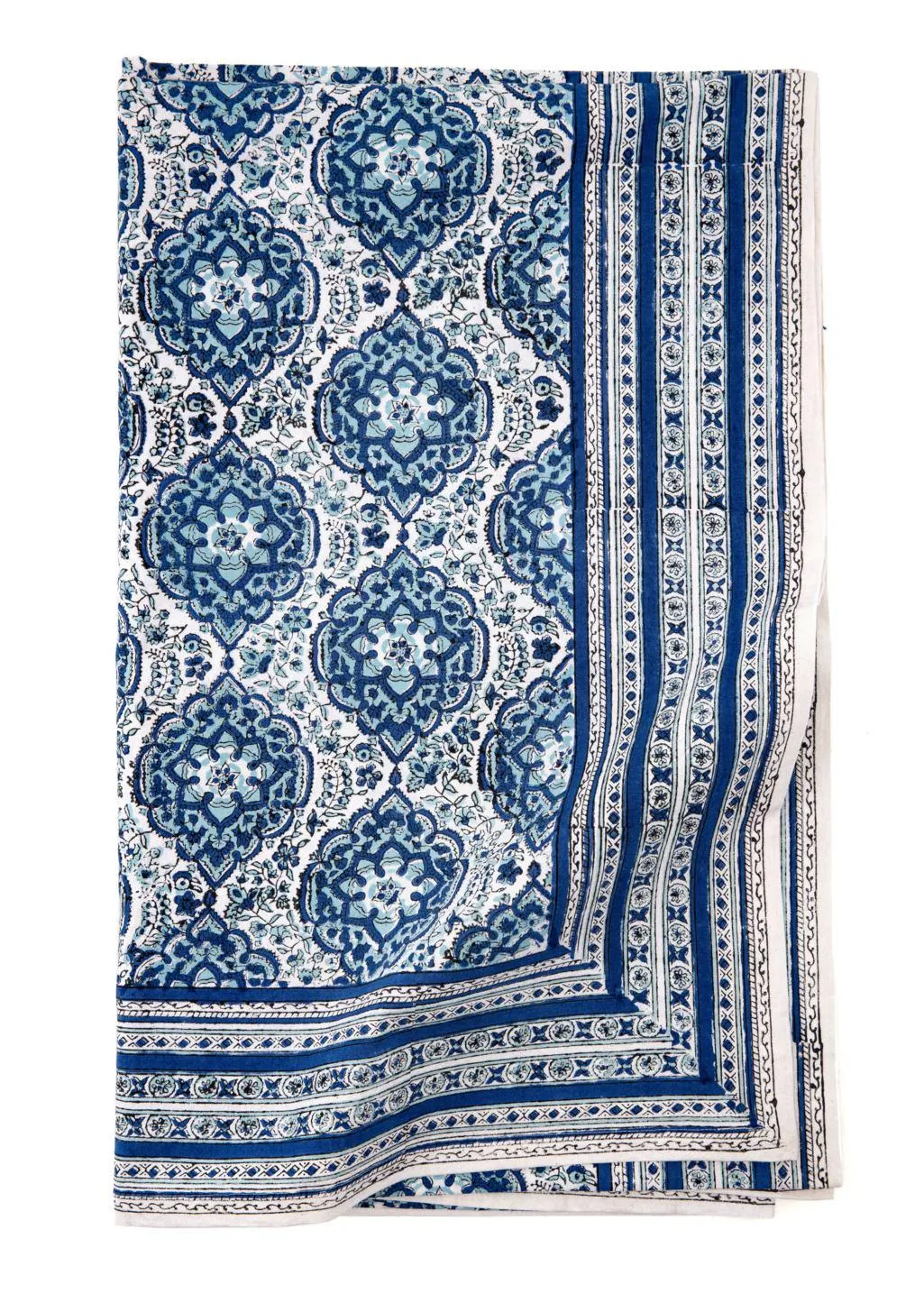 Block-printed tablecloth