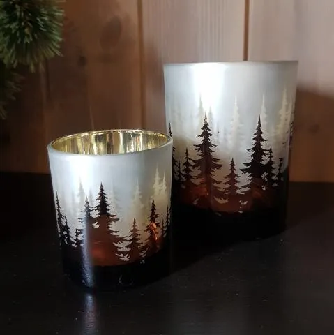 Granskog lykt Hvit 12,5 cm