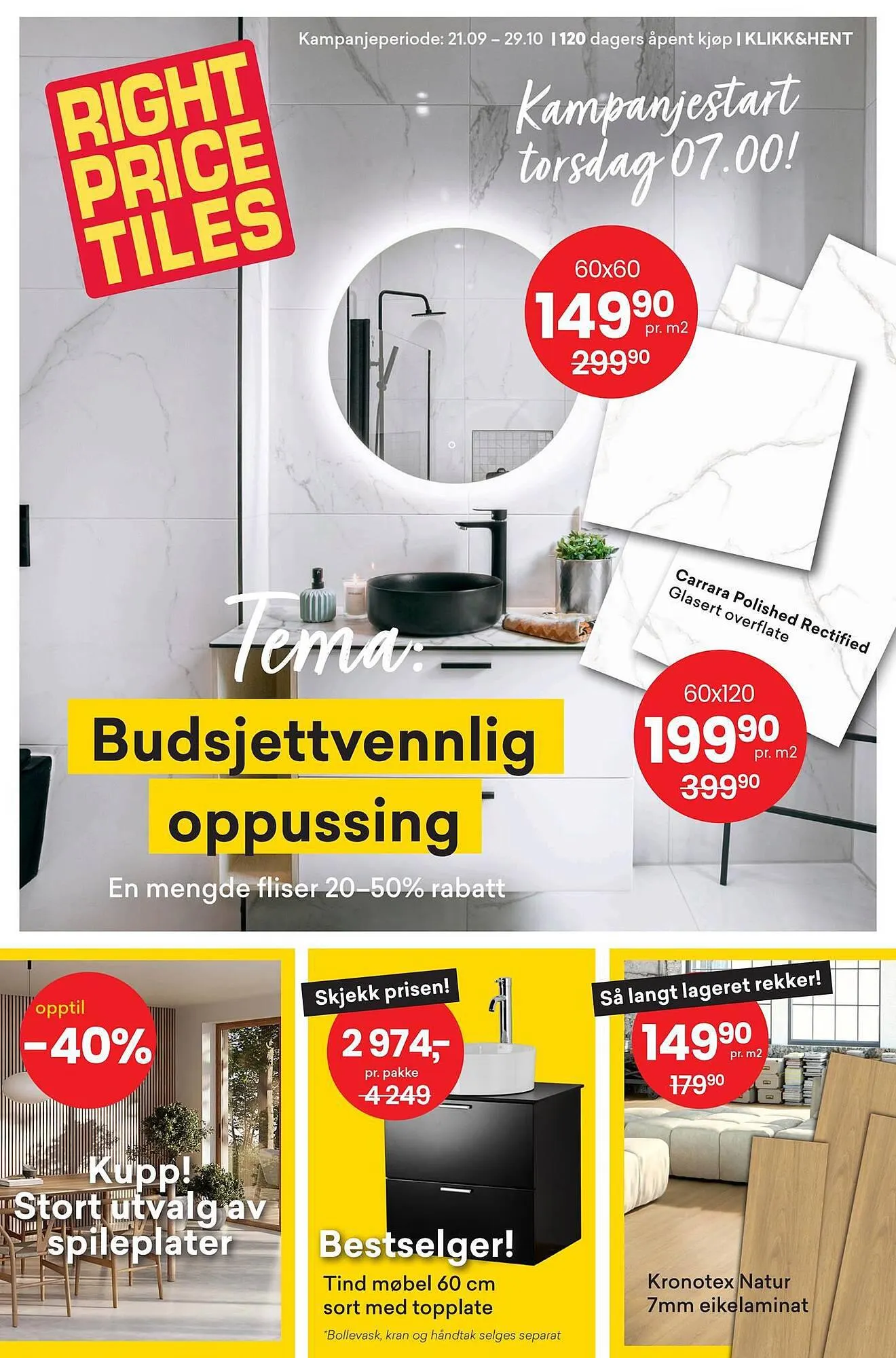 Right Price Tiles Kundeavis fra 20. september til 29. oktober 2023 - kundeavisside 1