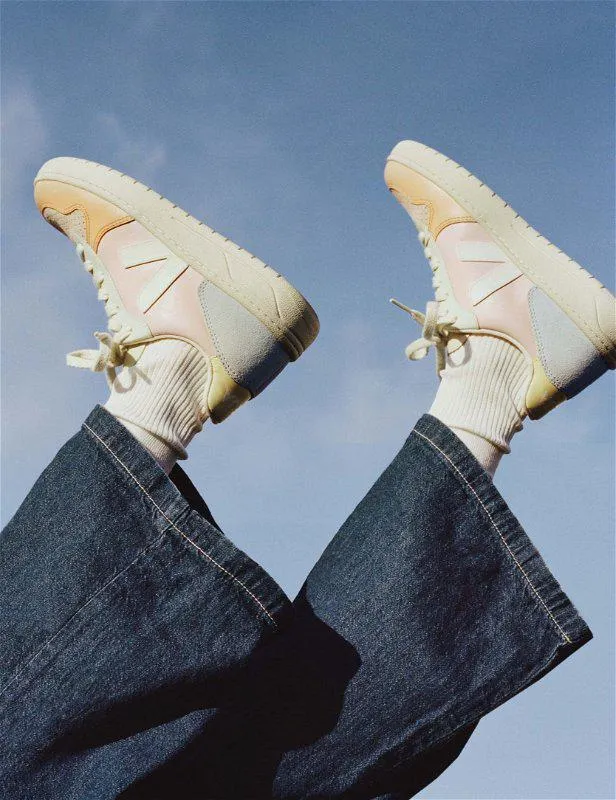 V-10 Leather Sneakers Petale White Multico