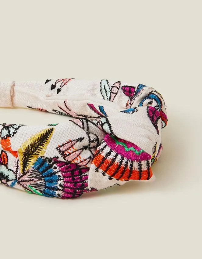Embroidered Tropical Knot Headband