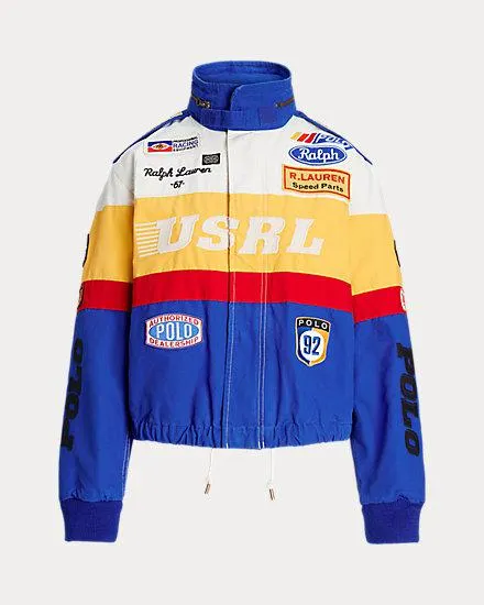 Logo Canvas Racing Bomber Jacket
