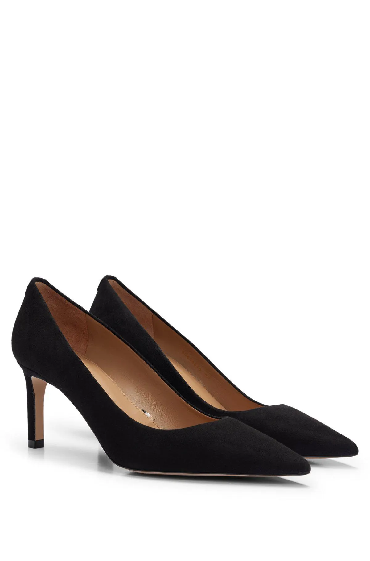 Suede pointed-toe pumps with 7cm heel