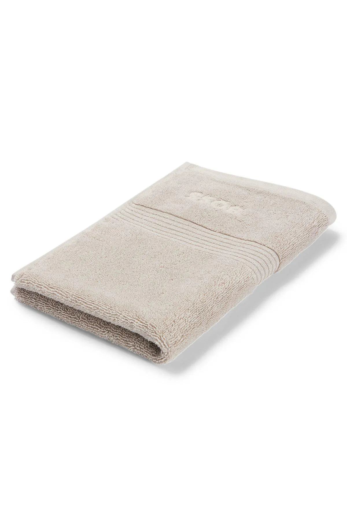 Aegean-cotton guest towel with tonal logo