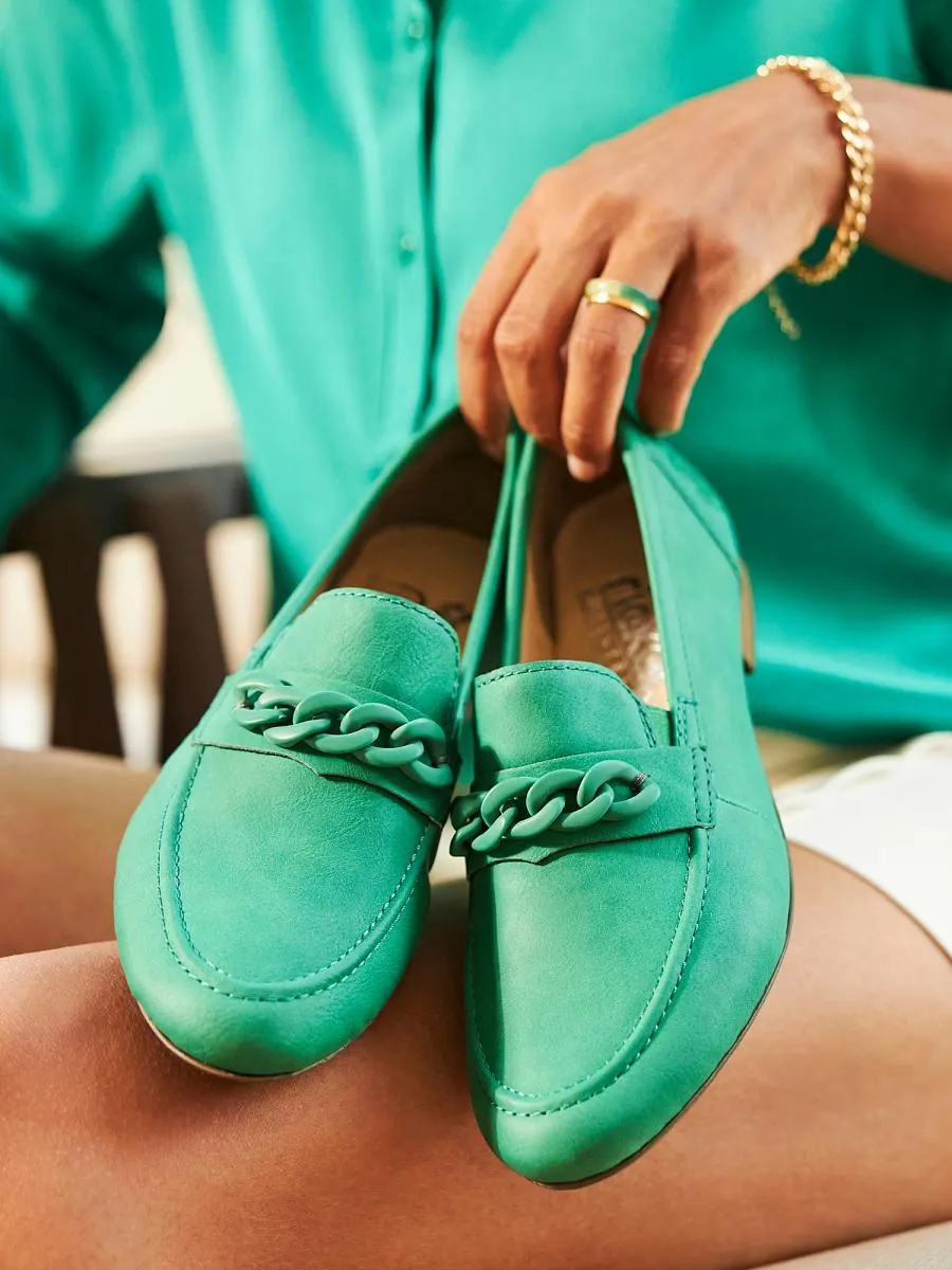 Green Chain Loafer
