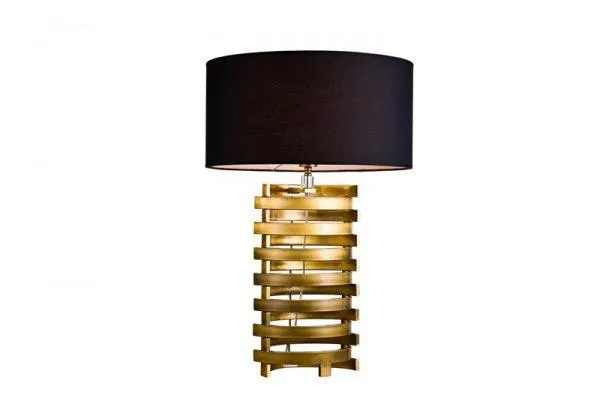 Bord lampe Nevada gull h73cm med oval sort skjerm