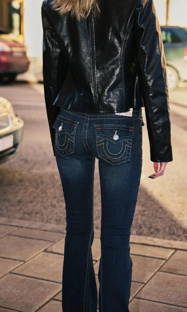 Joey Low Rise Flare Mørk Blå Jeans