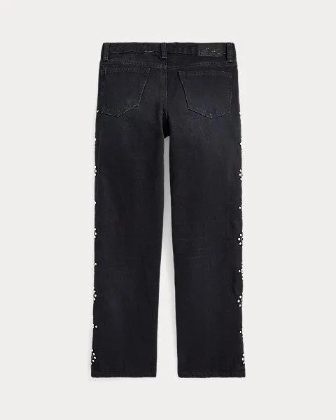 Studded High-Rise Straight Jean