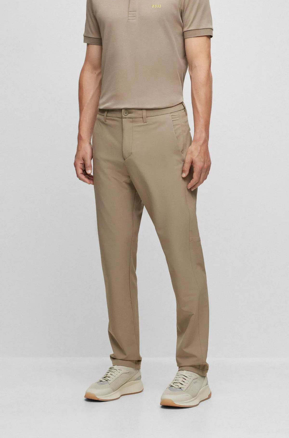 Regular-fit trousers in water-repellent stretch fabric