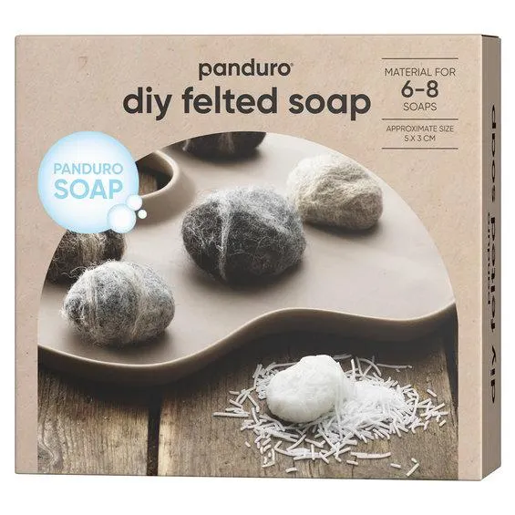 DIY-kit ullsåpe, alt for å lage egen såpe i form av små steiner