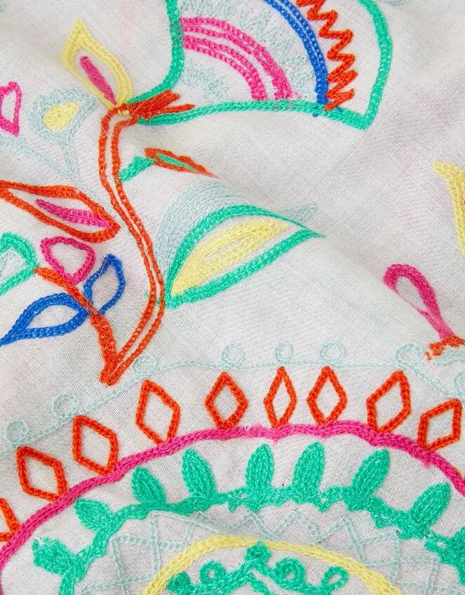 Embroidered Damask Scarf