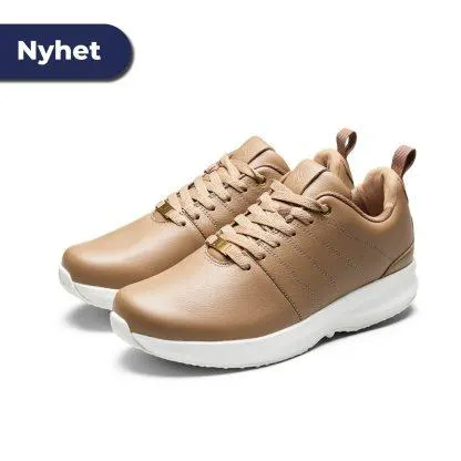 GaitLine Track Leather – Deep Tan/White/Gold Fritidssko, Dame