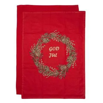 Kjøkkenhåndkle 2pk God Jul krans