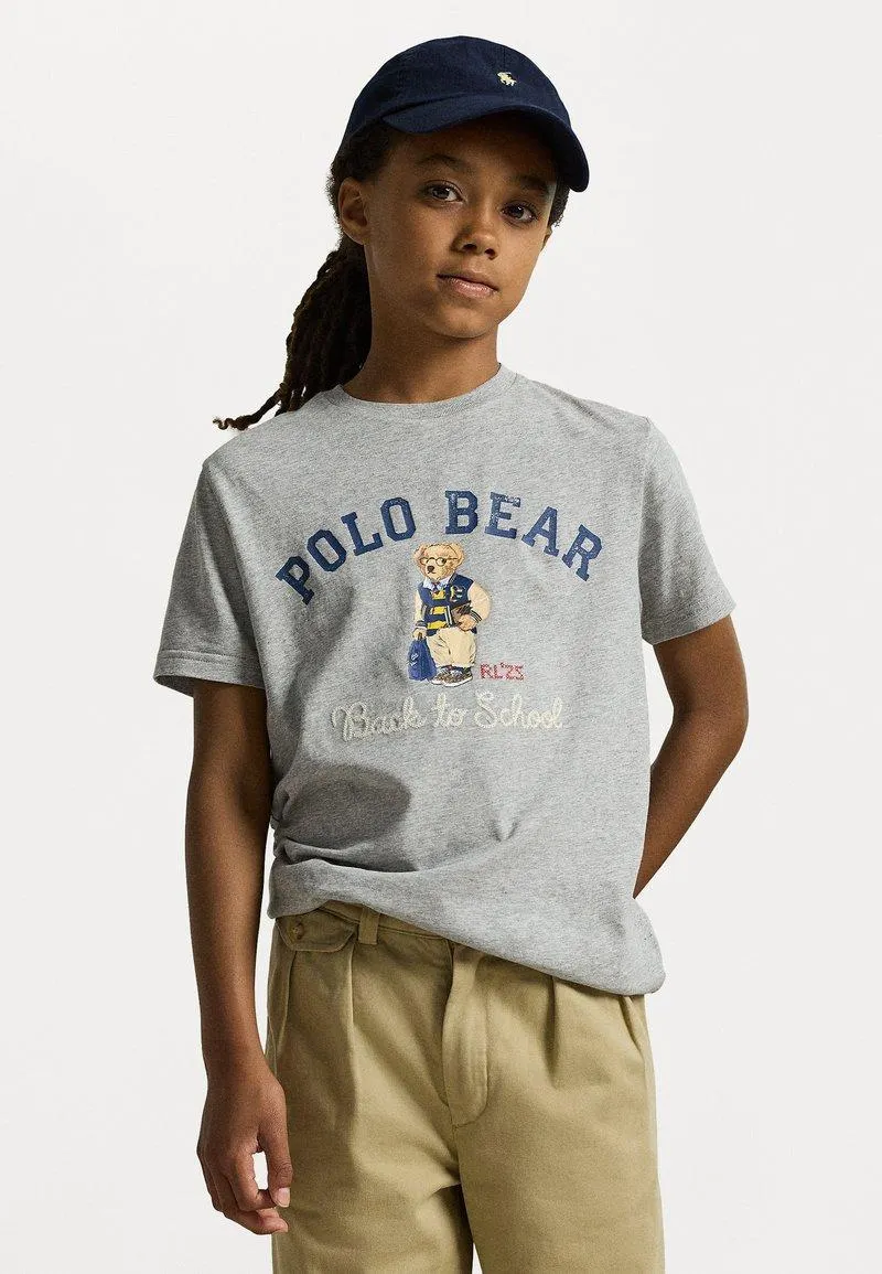 POLO BEAR COTTON JERSEY T-SHIRT - T-shirts med print - andover heather