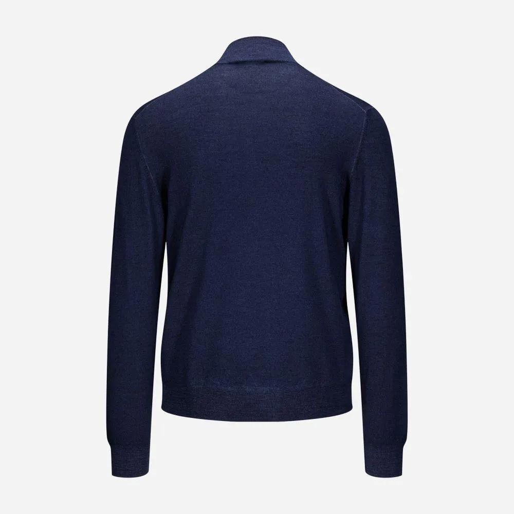 Full Zip Vintage Merino - Navy