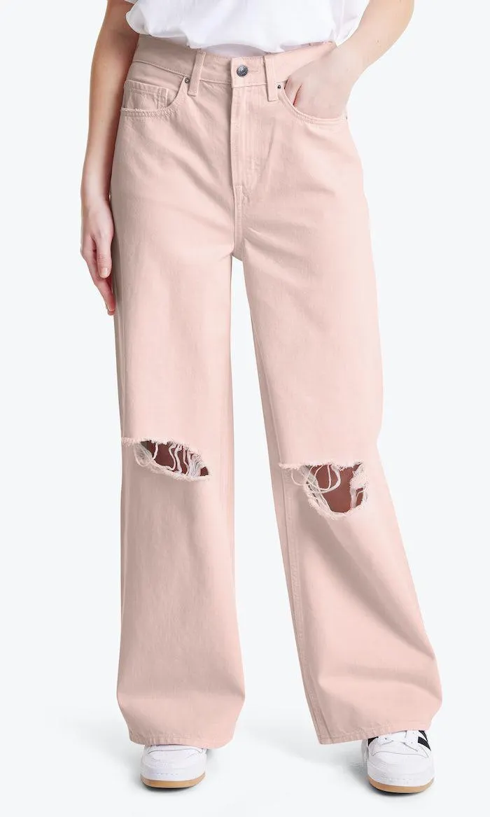 Baggy Pink Ripped Jeans