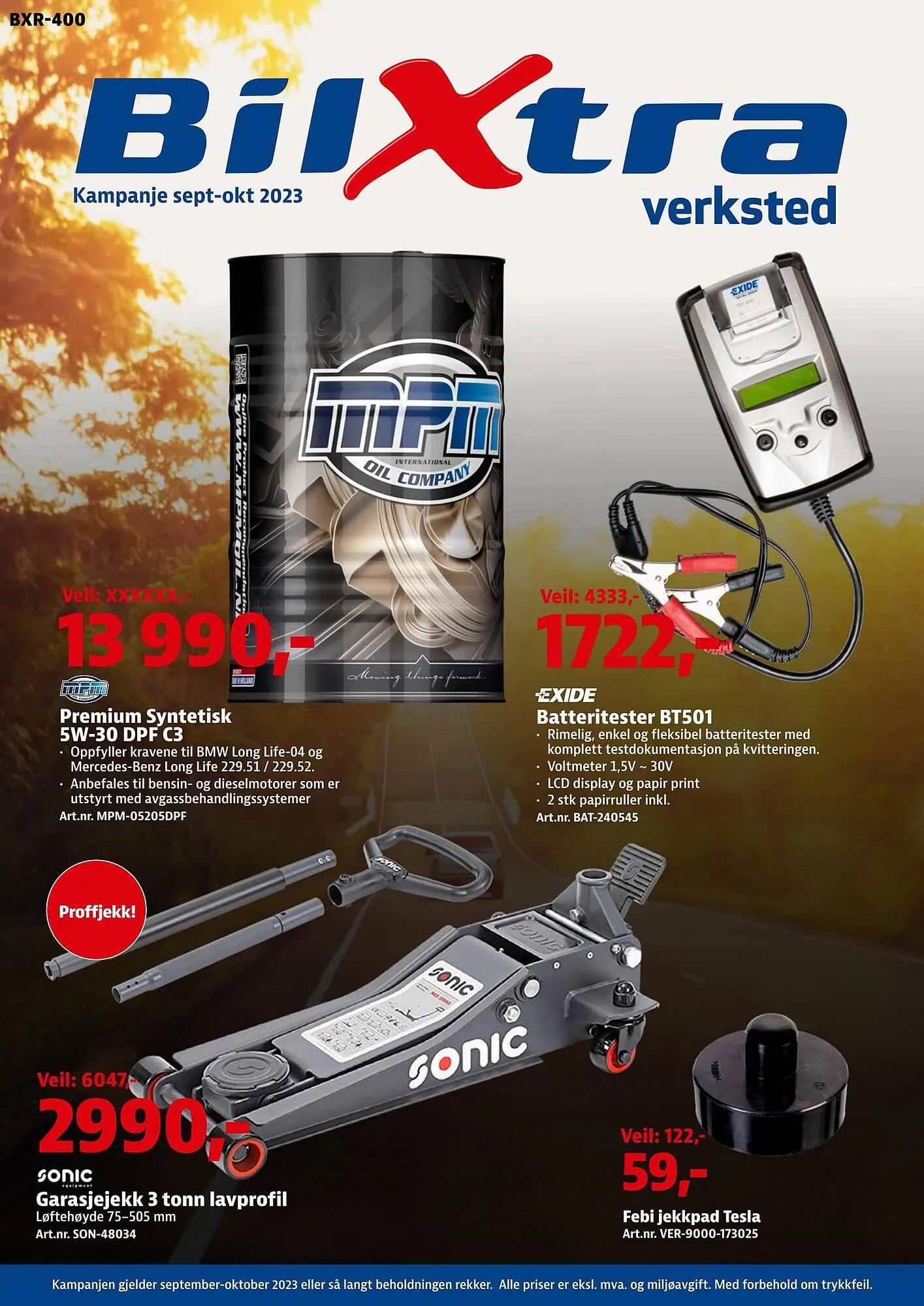 Bilxtra Kundeavis fra 2. september til 31. oktober 2023 - kundeavisside 1