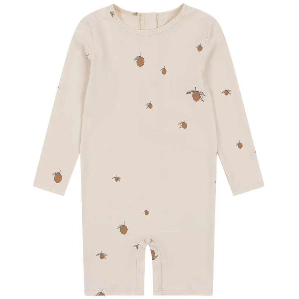 Aster UV-drakt Med Sitrontrykk Beige