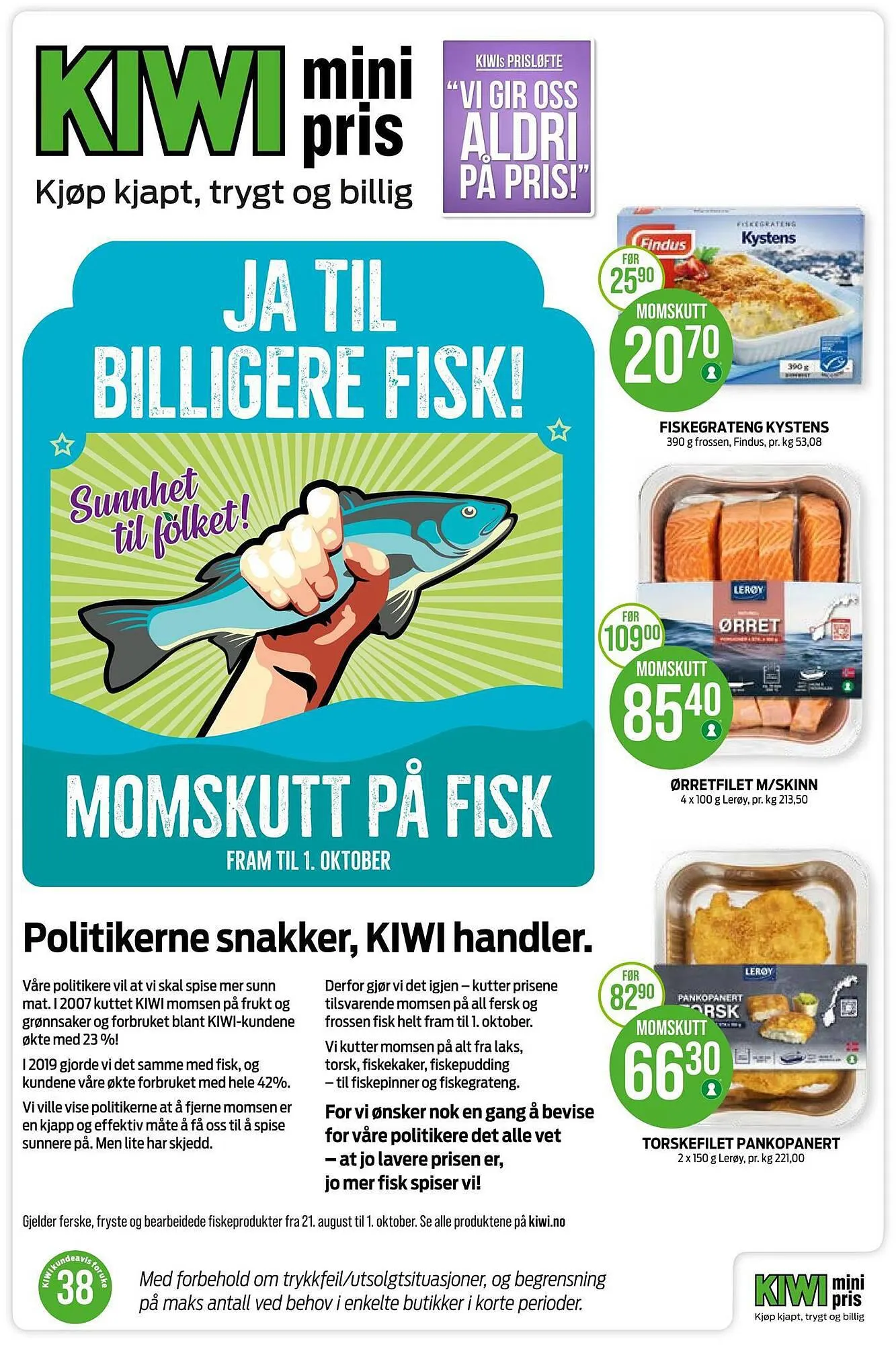 Kiwi Kundeavis fra 17. september til 24. september 2023 - kundeavisside 1