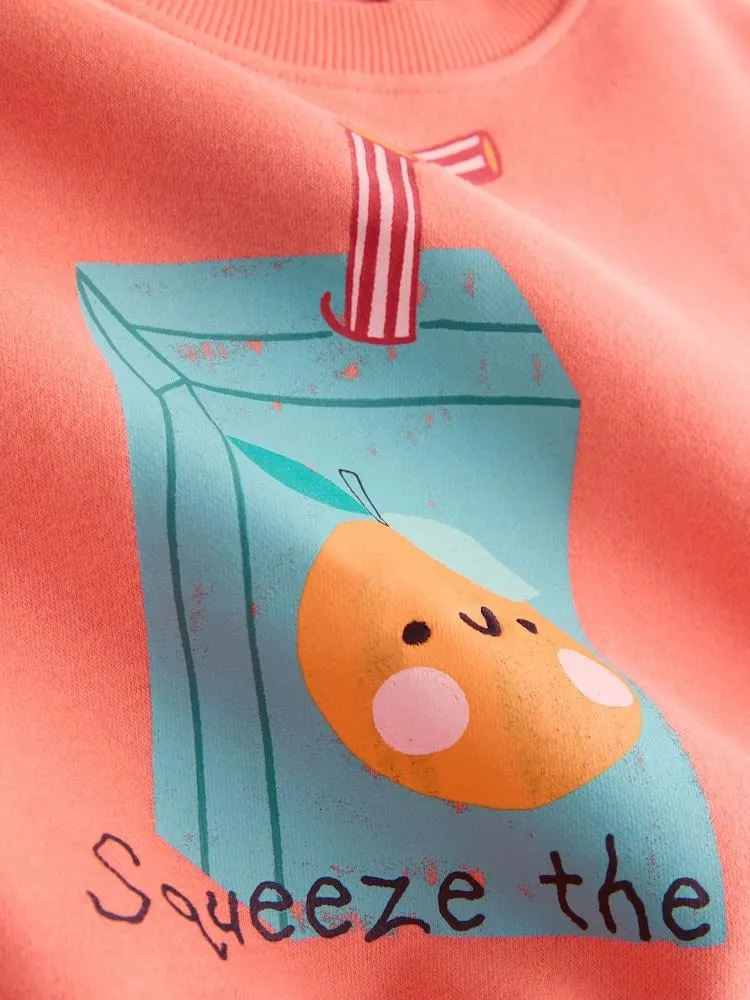 Orange Squeeze the Day Hey Hi Sweatshirt & Wide Leg Trousers Set (3mths-7yrs)