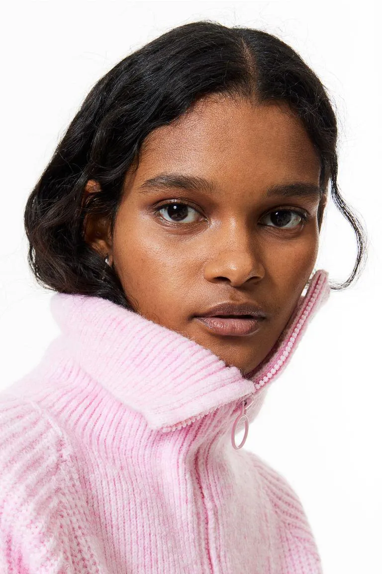 Oversized genser med glidelås