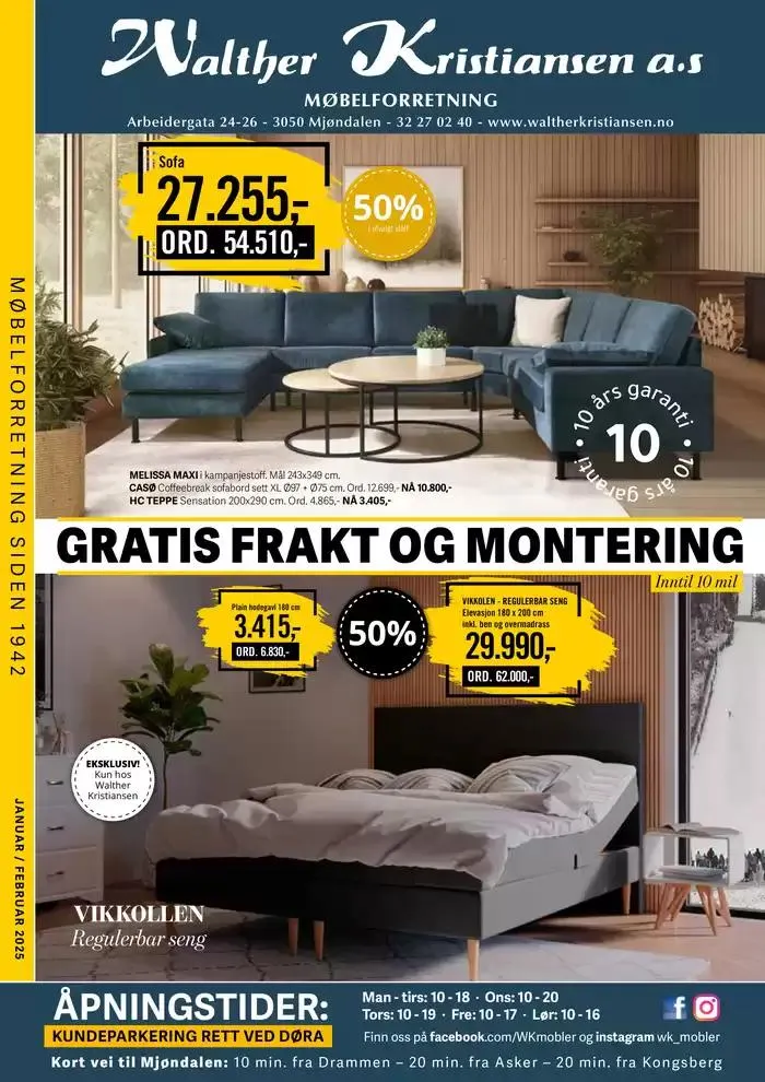 Gratis frakt og montering fra 8. januar til 28. februar 2025 - kundeavisside 1