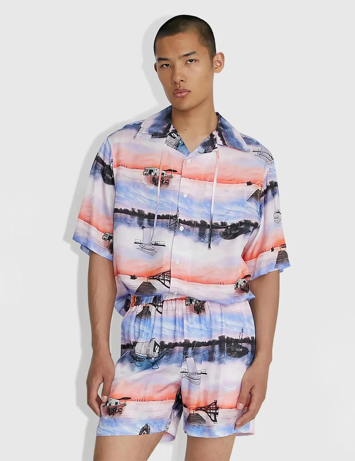 Charlie Reversible Collar Shirt Holiday Print